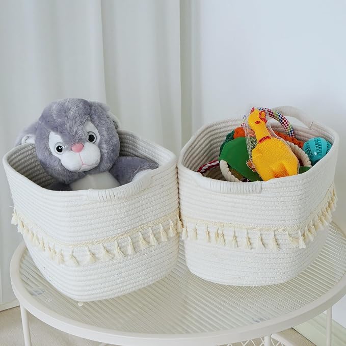 TeoKJ White Cotton Rope Baskets - Image 7