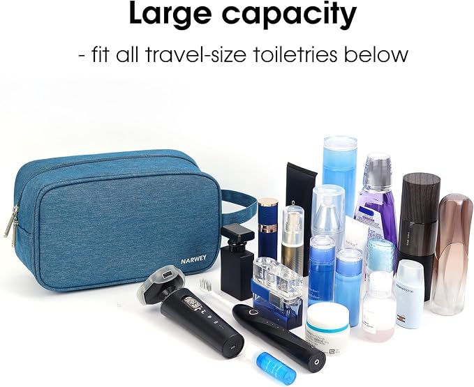 Narwey Travel Toiletry Bag for Women Traveling Dopp Kit Men Travel Bag for - Image 4