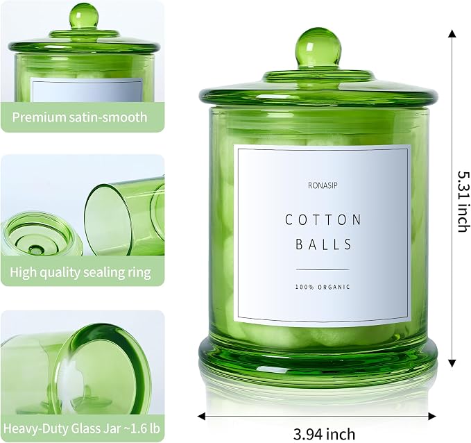 Qtip Holder & Cotton Pad Dispenser, Bathroom Organizer and Storage Canisters - Image 5