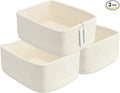Small Woven Storage Baskets 13“X9”X5“ Decorative Rope Bins by XUANGUO