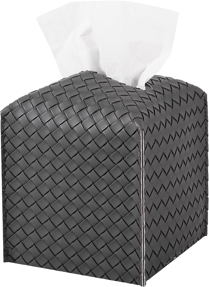 Tissue Box Cover PU Leather Tissue Holder Square Facial Tissue Case Facial by zoocatia