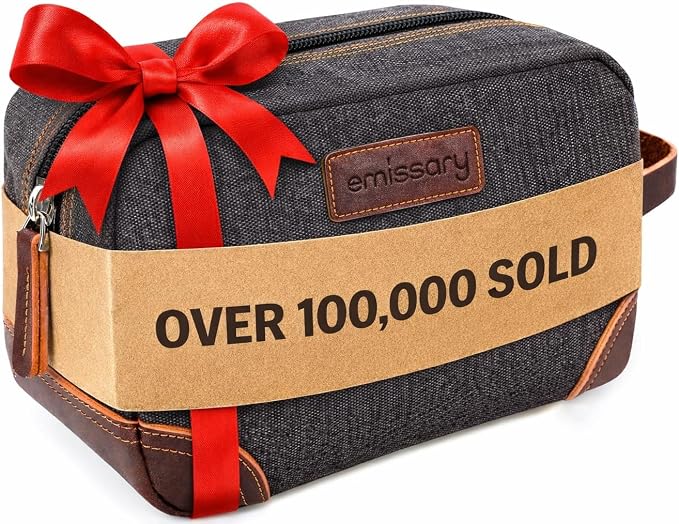 emissary Toiletry Bag for Men, Canvas Travel Toiletry Bag Men's Dopp Kit by emissary