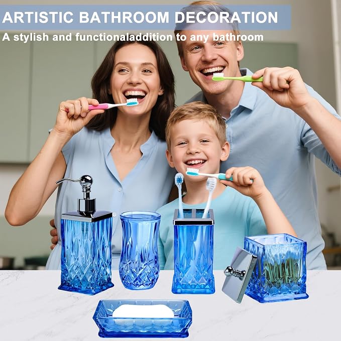 Bathroom Accessories Set, Complete Lotion Soap Dispenser, Toothbrush Holder - Image 2