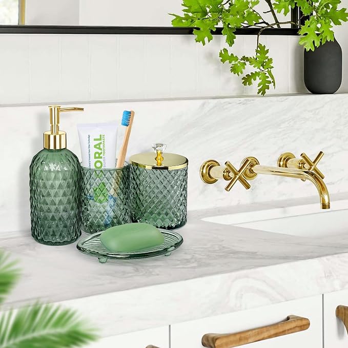 Bathroom Accessories Set, Toothbrush Holder, Qtip Holder, Soap Dish, Gift - Image 3