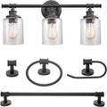 Globe Electric 51415 Camden 5-Piece All-in-One Bathroom Set, 3 Vanity Light by GlobeElectric
