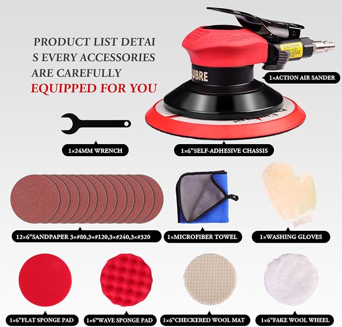 pneumatic Air Sander 5/6 Inch DA Palm Sander - Image 2