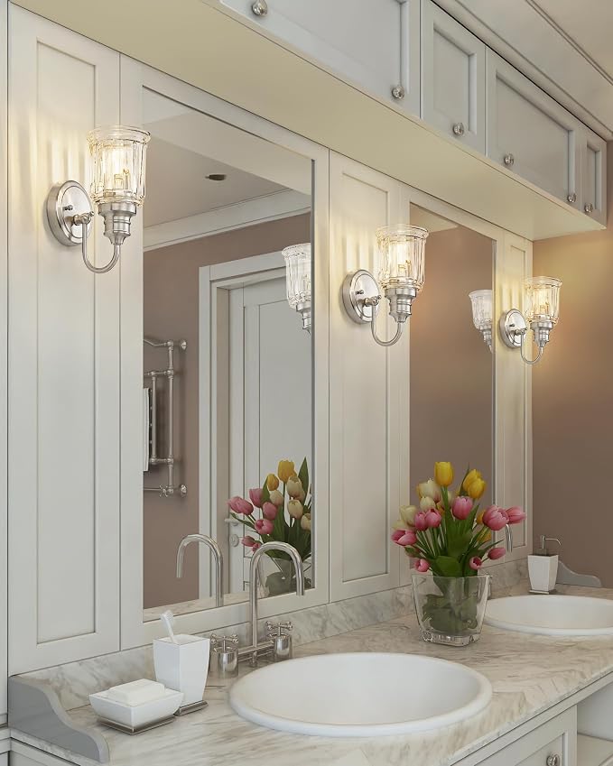 Brushed Nickel Wall Sconce, HWH Modern Sconce Wall Lighting Vanity Sconce Lights - Image 7