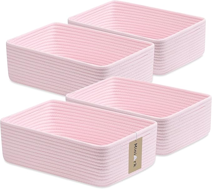 Large Shallow Organizing Baskets 15x11x5.1 Inches by MiniArkStorageBasketsHome