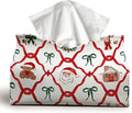 Christmas Tissue Box Cover Rectangle, Santa Bows Winter PU Leather Tissue by UTELKA