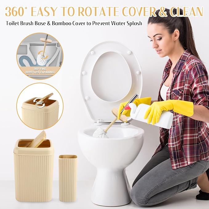 Bathroom Set 17PCS Beige Bathroom Accessories Set Bathroom Sets - Image 4