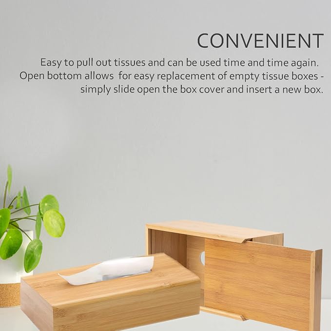 PERFORMORE Bamboo Tissue Box Cover - Image 4