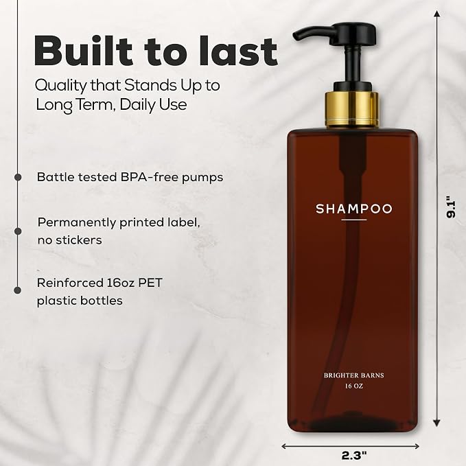 Amber Shampoo and Conditioner Dispenser Set by Brighter Barns - Image 3