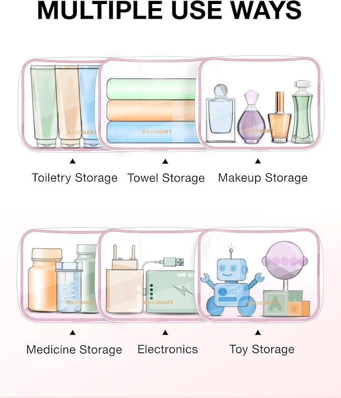 BAGSMART Clear Toiletry Bag, 3 Pack TSA Approved Travel Toiletry bag Carry on - Image 5