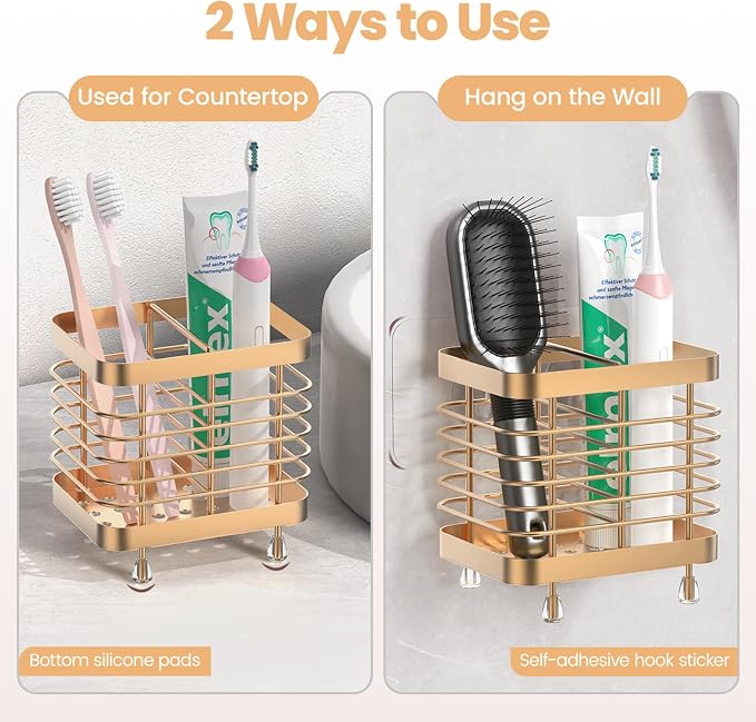 Luxspire Toothbrush Holders for Bathroom, Stainless Steel Electric Toothbrush - Image 2