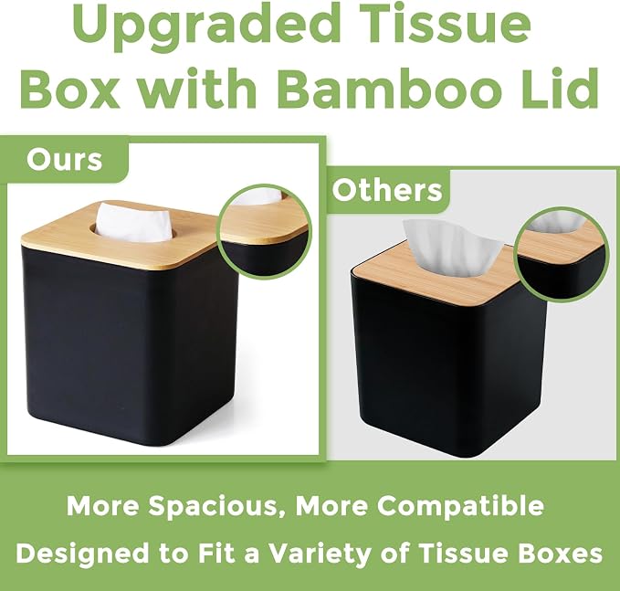 2 Pack Tissue Box Cover Square, Cube Decorative Tissue Box Cover Tissue Holders - Image 3
