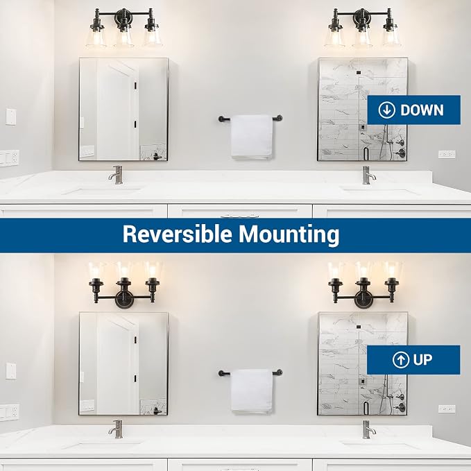 DEWENWILS Bathroom Light Fixtures, 5-Piece All-in-One Bathroom Vanity Lights - Image 3