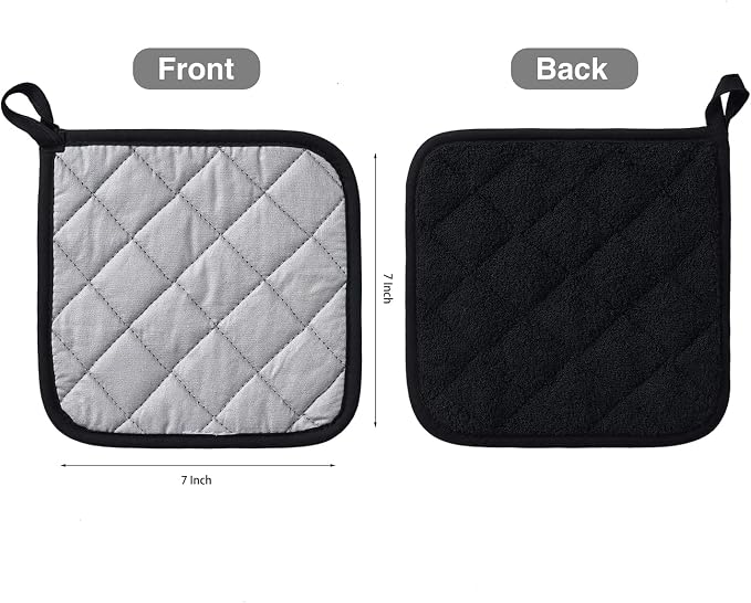 Kitchen Pot Holders Set Heat Resistant Pure Cotton Potholders Kit Trivets Large - Image 2