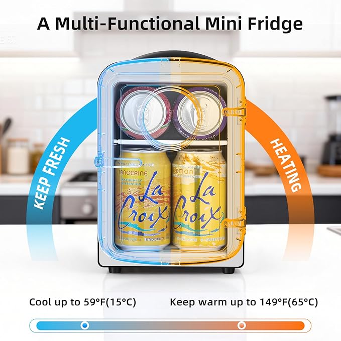 Antarctic Star Mini Fridge, 4L Capacity/6 Cans Portable Cooler and Warmer - Image 3