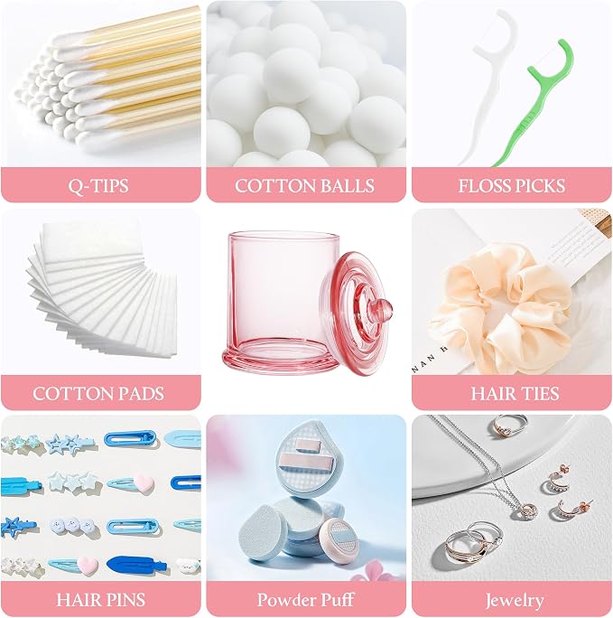 Qtip Holder & Cotton Pad Dispenser, Bathroom Organizer and Storage Canisters - Image 9