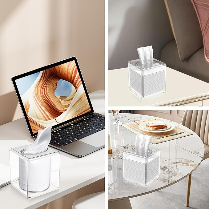 Clear Acrylic Square Facial Tissue Box Holder - Image 6