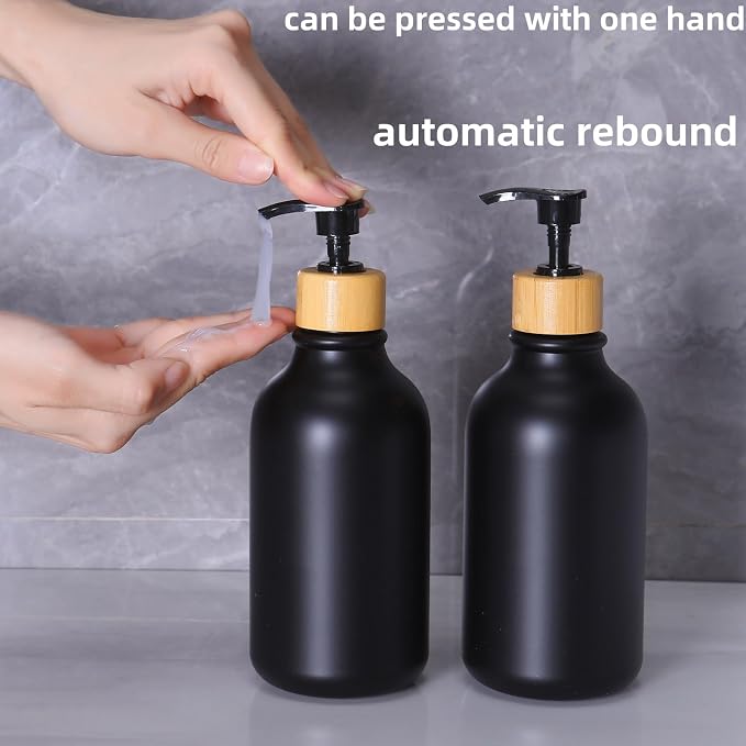 Matte Black Bathroom Accessories Set 9PCS, Bamboo Bathroom Accessories Sets - Image 6