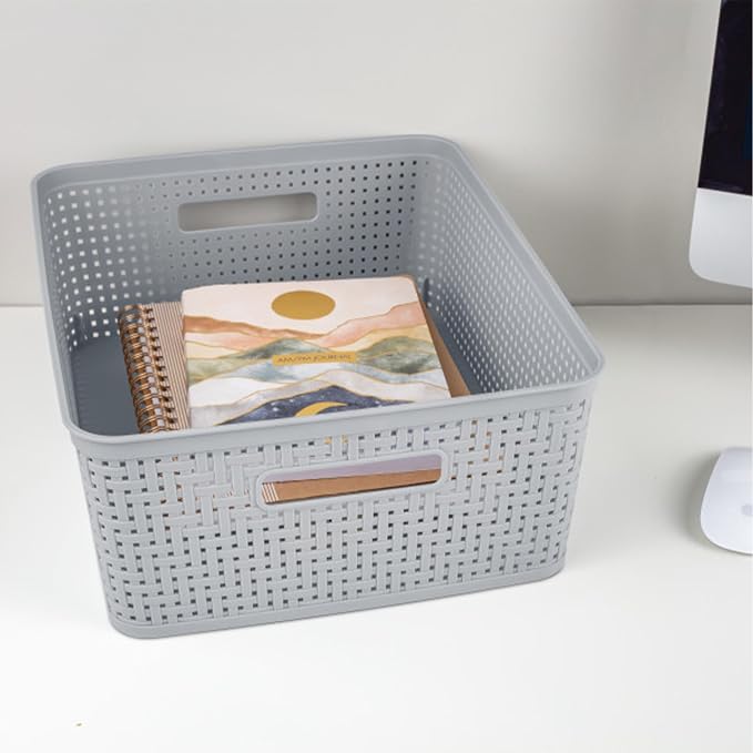 Sterilite 6-Pack Short Basket, Woven Plastic Storage Baskets - Image 4