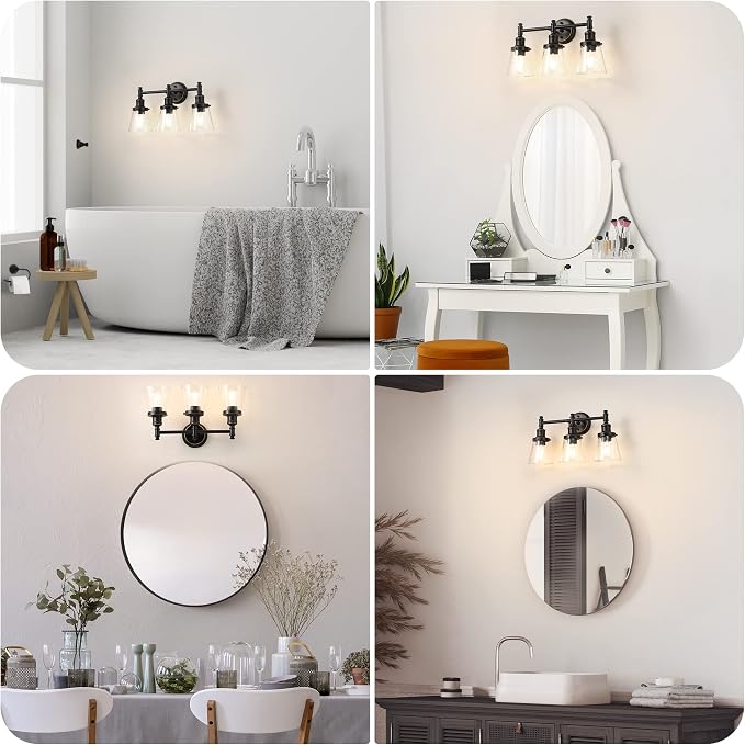 DEWENWILS Bathroom Light Fixtures, 5-Piece All-in-One Bathroom Vanity Lights - Image 5