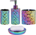 Colorful Bathroom Accessories Set 4 Pcs, Lotion Soap Dispenser, Soap Dish by RXLVCKY