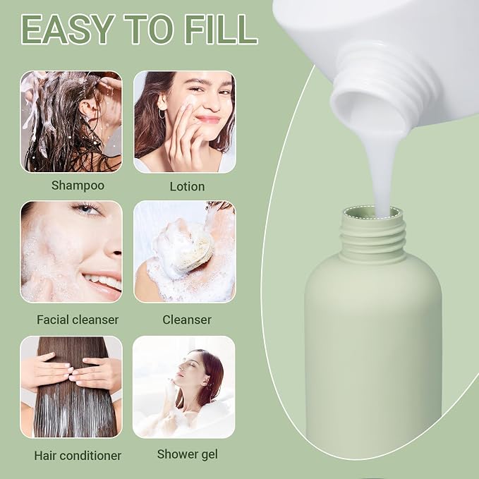 6.8oz Travel Bottles for Toiletries, Empty Plastic Squeeze Bottles - Image 2