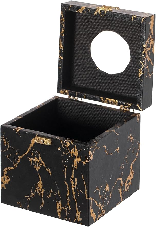 Black and Gold Marble Tissue Box Cover - Image 4