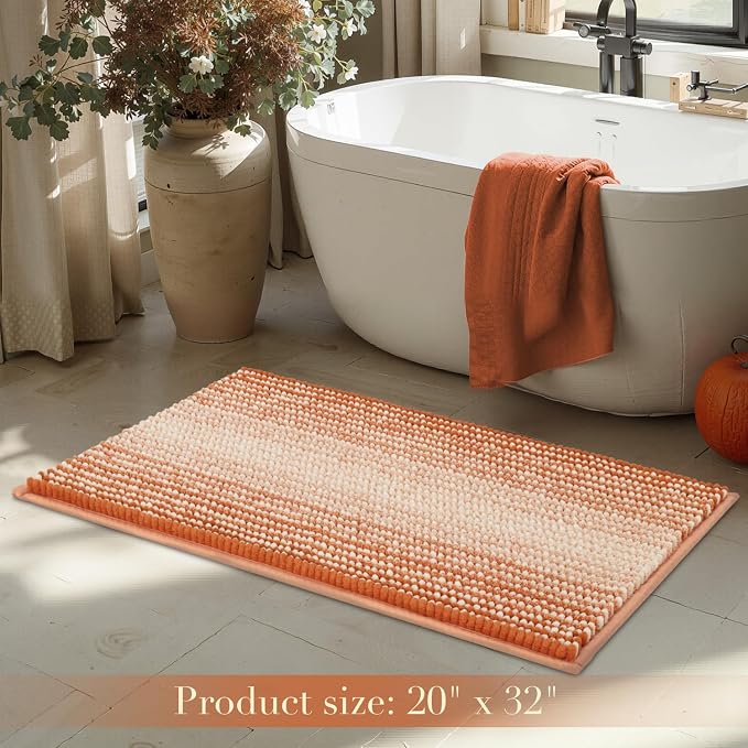 BSICPRO Bath Mat, Non Slip 20 x 32 Inches Water Absorbent Chenille Bathroom - Image 6