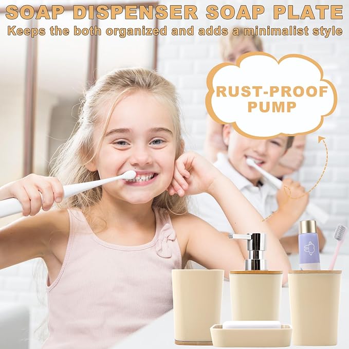 Beige Bathroom Accessories Set - Image 2