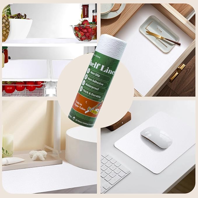 Shelf Liners for Kitchen Cabinets Non Adhesive Drawer Liner 23.6in x 30FT Pure - Image 9