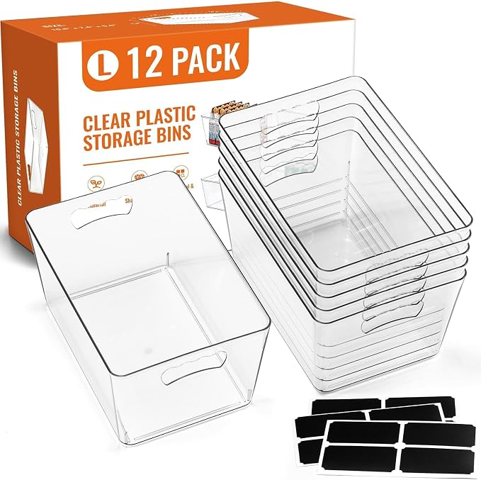 12 PACK LARGE Clear Storage Bins - Image 9