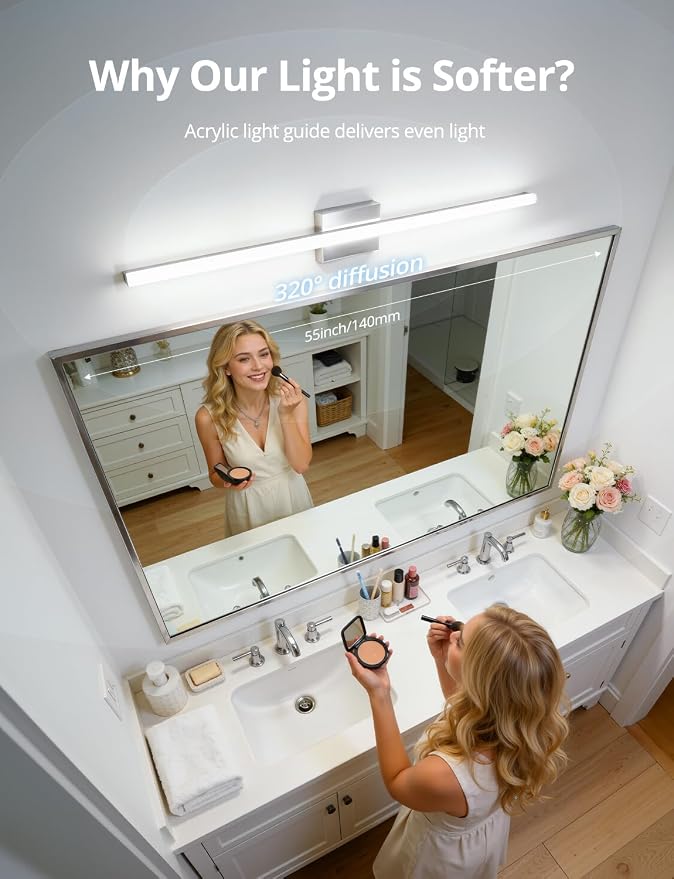 Combuh 48Inch Bathroom Vanity Light Fixtures Extra Long Lighting Bar Above - Image 3