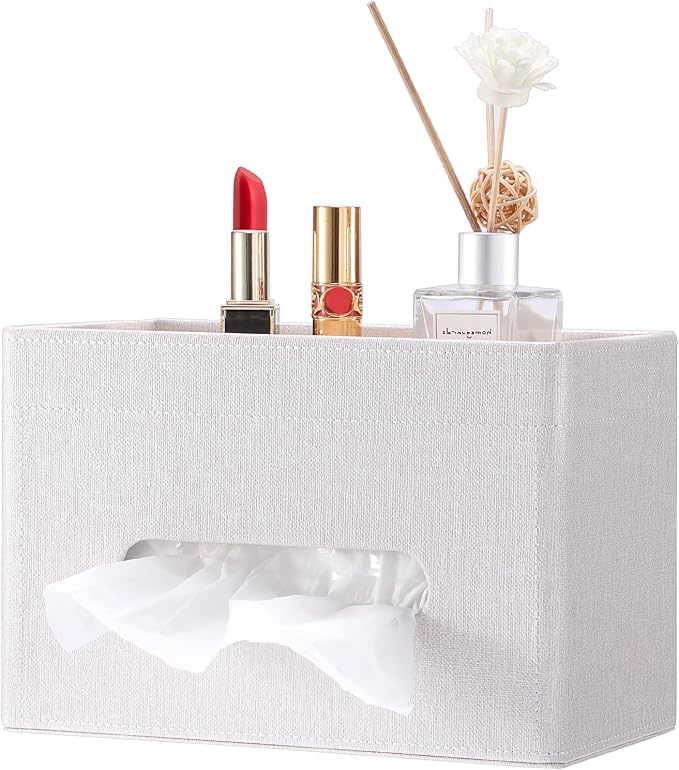 Sumnacon Tissue Box Cover with Storage Tray, Decorative Rectangular Tissue by Sumnacon