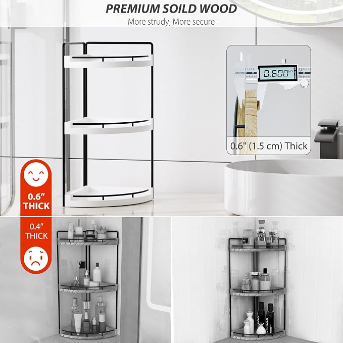 Corner Bathroom Counter Organizer, 3 Tier Bathroom Sink Shelf Countertop - Image 4