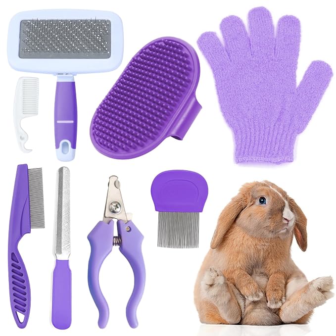 VCZONE 8 Pcs Small Animal Grooming Kit, Rabbit Grooming Kit by VCZONE