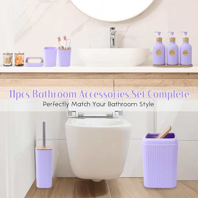 Light Purple Bathroom Accessories Set 17PCS Bathroom Set - Image 5