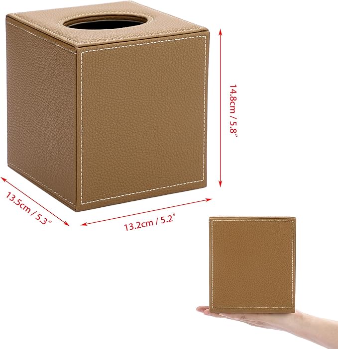 Sumnacon Square Leather Tissue Box Cover - Image 4