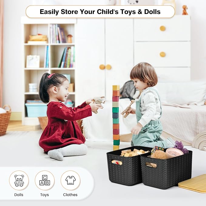 4 Packs Storage Bins with Bamboo Lids - Image 6