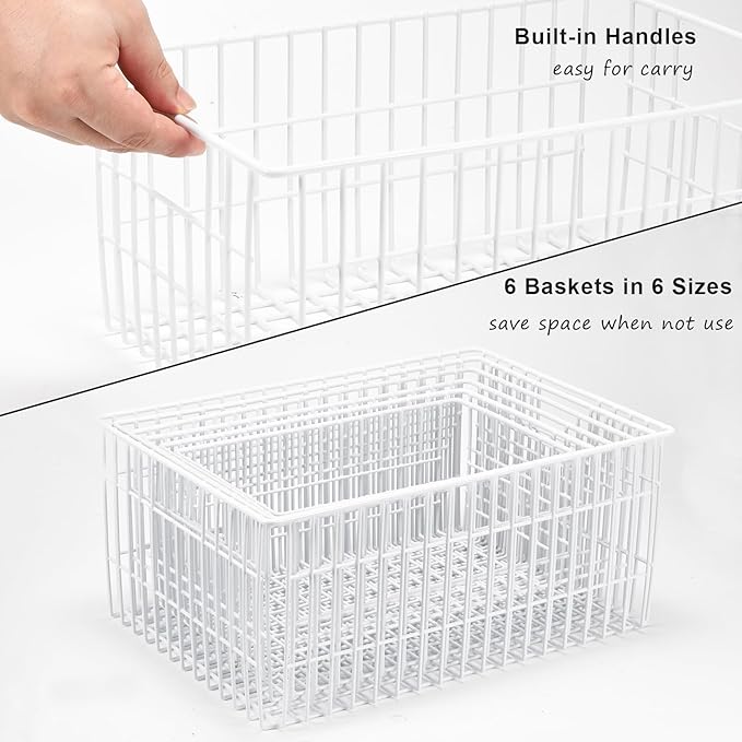 Orgneas Freezer Organizer Bins, Vertical Sides Wire Freezer Baskets - Image 5