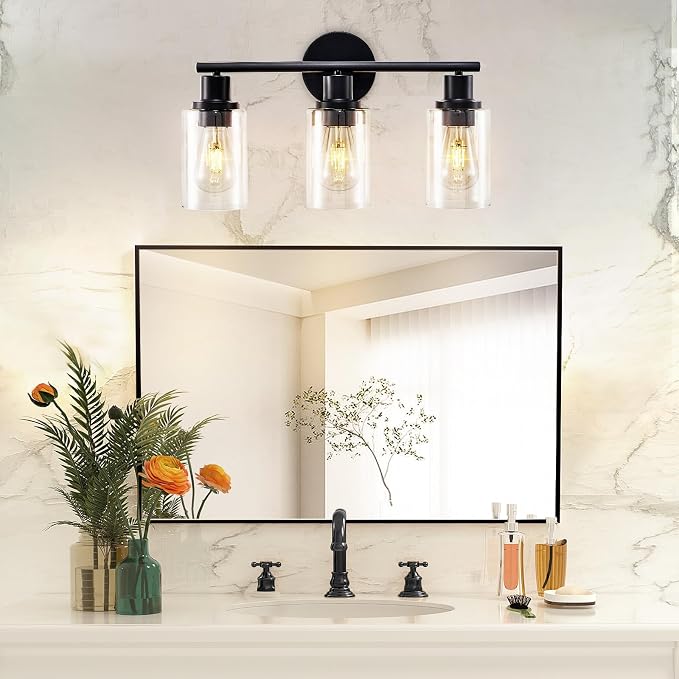 DLLT 3-Light Bathroom Light Fixtures: Black Modern Vanity Lights - Image 7