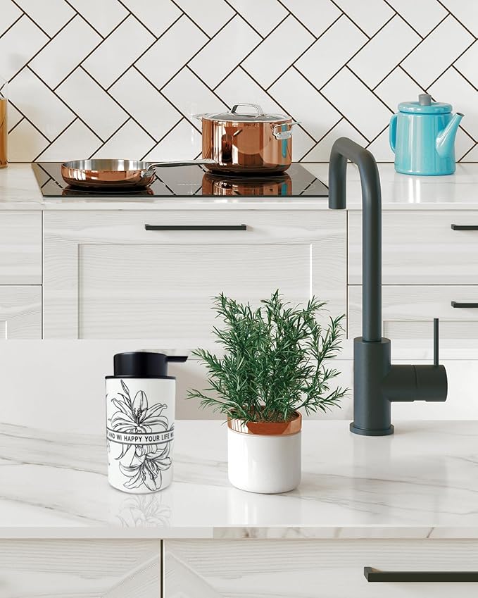 Ceramic White Foam Soap Dispenser - Image 4