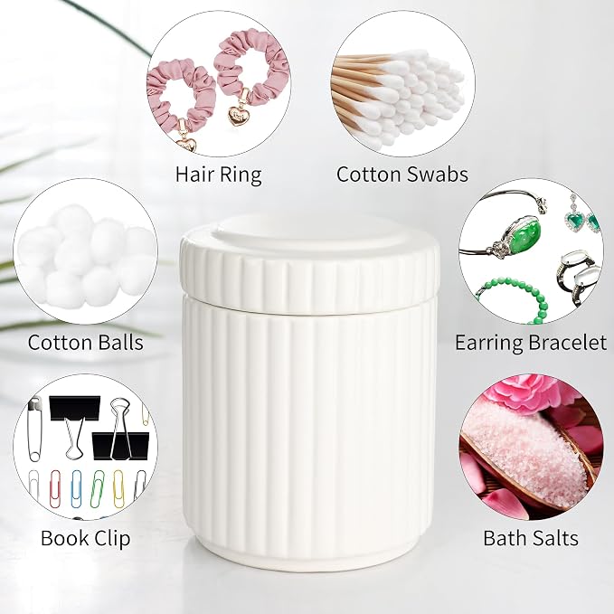White Bathroom Accessory Set 5PCS, Ceramic Bathroom Accessories Set, Classic - Image 6