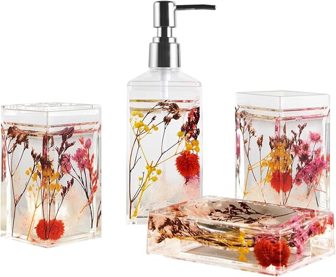 Locco Decor 4 Piece Acrylic Liquid 4D Floating Motion Bathroom Vanity Accessory by LoccoDecor