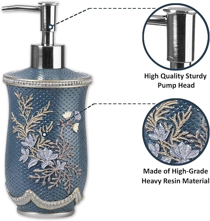 Zahari Home 4pc Capri Bathroom Accessories Sets Modern Classic Soap Dispenser - Image 2