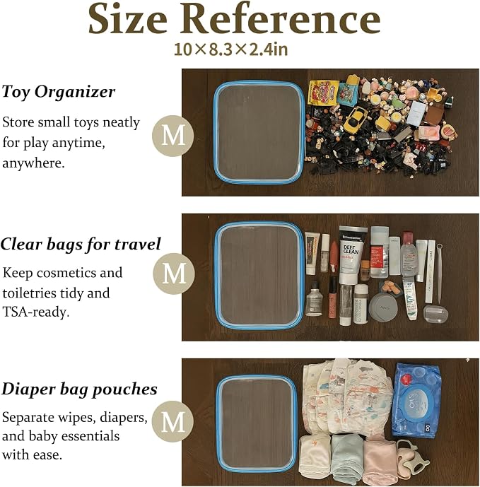 4 pcs Clear Zipper Pouches, Hard Shell Zipper Case, Toiletry Bag - Image 5