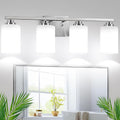 Brushed Nickel 4-Light Bathroom Light Fixtures, Classic Wall Light Fixture by WelcometoVerRon
