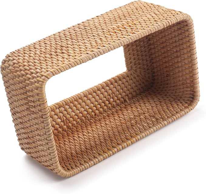 Rattan Tissue Box Cover, Rectangular Wicker Tissue Box Holder, Decorative Woven - Image 3